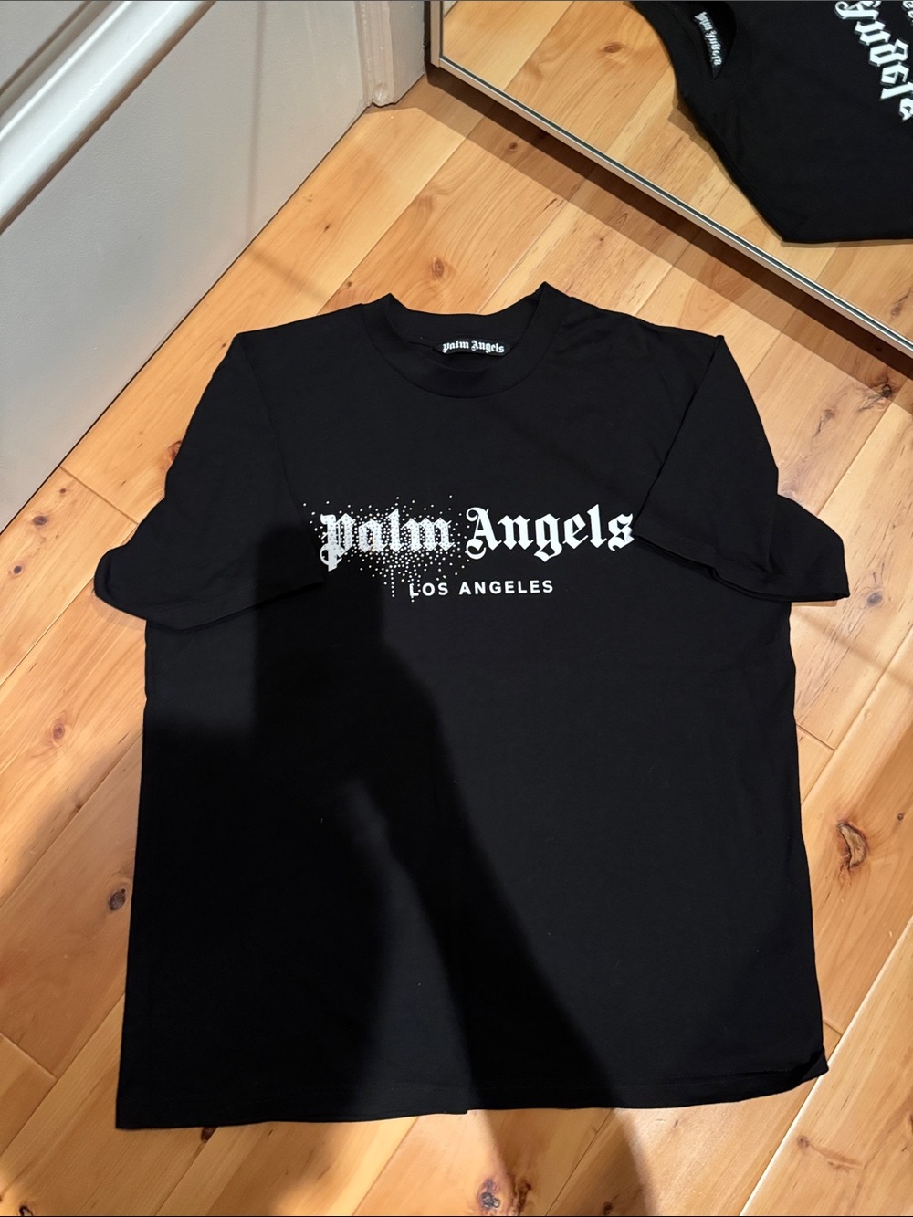 Palm Angels gemstoned Logo T-Shirt - Black / White - Large, Like new